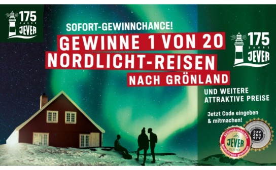 Jever: 20 Grönlandreisen je 10.000 €, 1.000 Retro-Kühlboxen, 175 GoPro Hero & 75 Stehlampen werden verlost