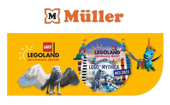 Müller: 2 x 4 LEGOLAND® Jahreskarten und 5 x 4 LEGOLAND 1-Tageskarten für die Saison 2023 zu gewinnen