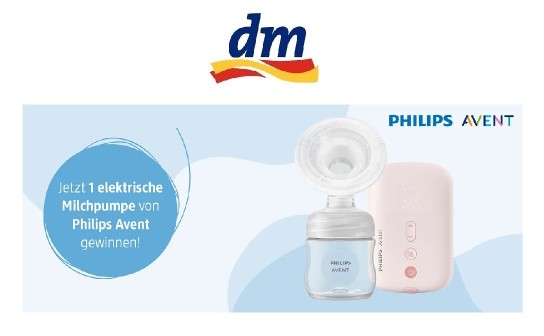 dm-drogerie markt: verlost wird jeden Monat eine elektrische Milchpumpe von Philips Avent