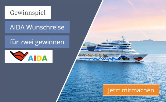 AIDA: gewinne eine Wunschreise im Wert von 3.500 € für 2 Personen