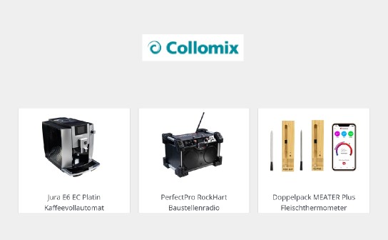 Collomix: ein Jura Kaffeevollautomat, ein Baustellenradio und ein Doppelpack Fleischthermometer