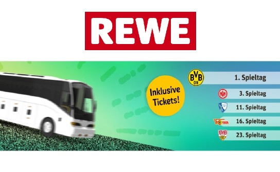REWE: eine Fahrt für 2 Personen zu einem Auswärtsspiel des 1. FC Köln inkl. den 2 Tickets