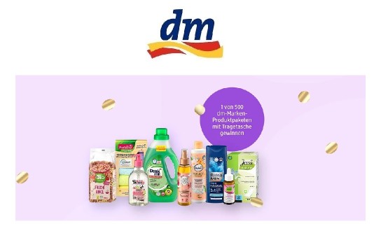dm-drogerie markt: verlost werden 500 dm-Marken-Produktpakete inkl. Tragetasche