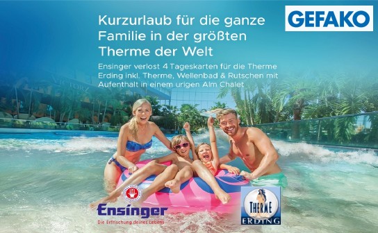 GEFAKO: verlost wird ein Kurzurlaub für 4 Personen in der Therme Erding