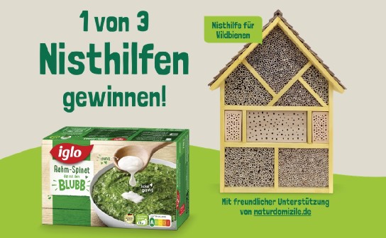 iglo: 3 x eine Nisthilfe für Wildbienen im Wert von jeweils 170 €