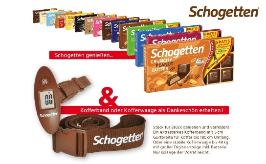 Ludwig Schokolade: verlost werden Kofferbänder und Kofferwaagen