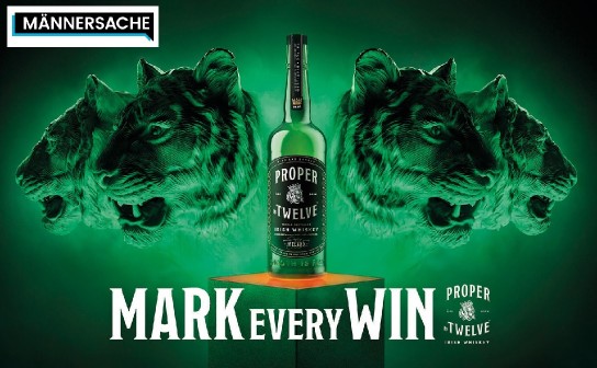 Männersache: 5 x ein Whiskey-Paket mit je 2 Flaschen Proper No. Twelve und 2 Gläsern
