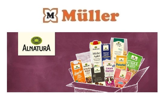 Müller: verlost werden 10 Alnatura Bio-Probierpakete