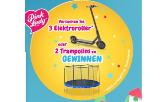 Pink Lady: 3 Elektroroller für Kinder & 2 Trampoline werden verlost