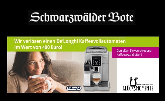 Schwarzwälder Bote: gewinne einen De‘Longhi Kaffeevollautomaten im Wert von 400 €