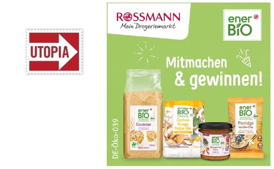 Utopia: 10 x ein Paket mit Bio-Produkten der ROSSMANN-Marke enerBiO im Gesamtwert von über 30 €