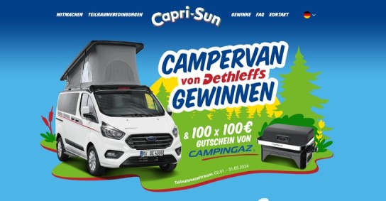 Capri Sun: ein Campervan im Wert von ca. 50.000 € und Gutscheine gewinnen