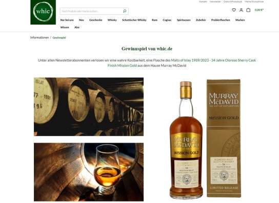 whic: gewinne eine edle Flasche Murray McDavid 34 Jahre Whisky im Wert von 460 €
