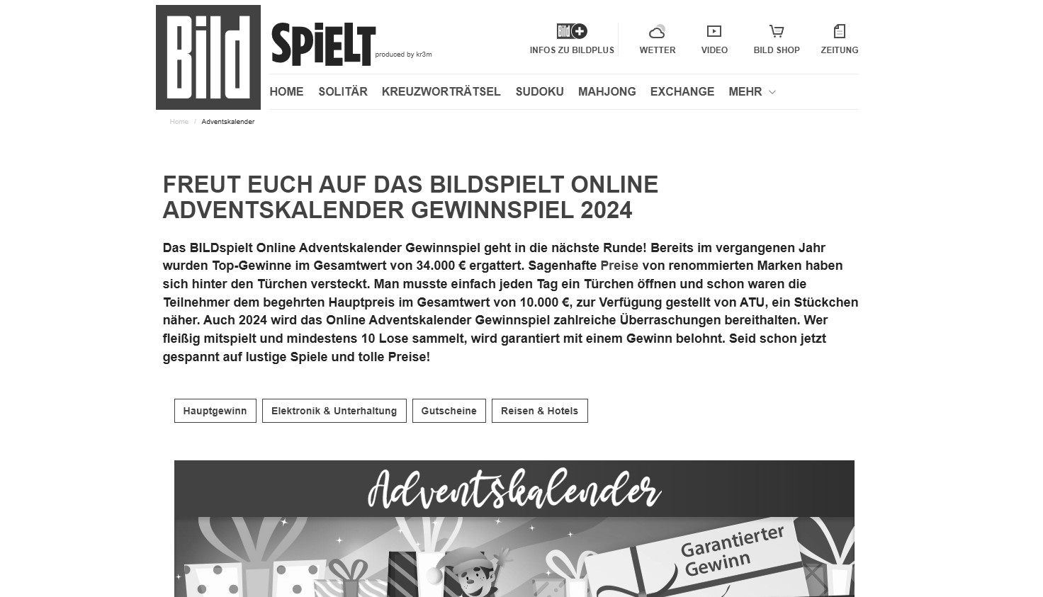 BILDspielt: Adventskalender Gewinnspiel 2025