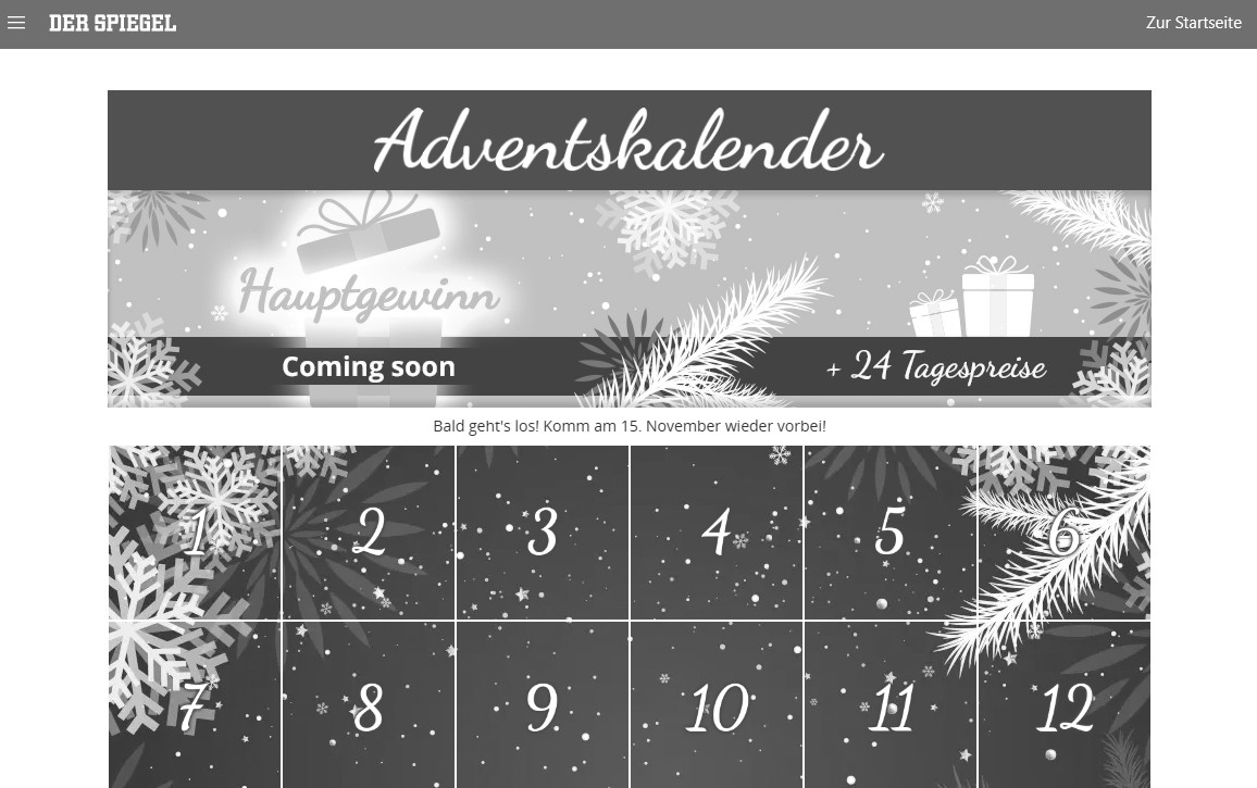 DER SPIEGEL: Adventskalender Gewinnspiel 2025