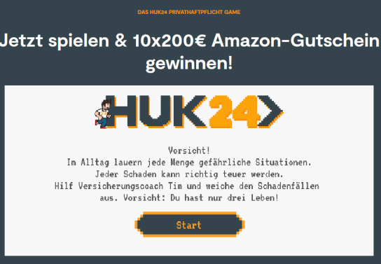 HUK24: 10 mal einen Amazon Gutschein über 200 € zu gewinnen