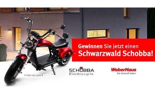 WeberHaus: gewinne den Schwarzwald Schobba mit E-Motor für 3.900 €