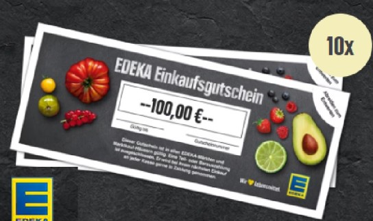 Edeka: 10x 100 Euro Gutschein zu gewinnen