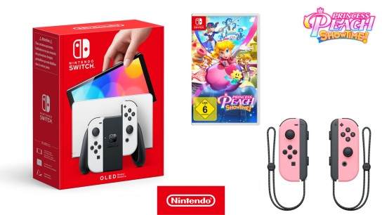 Liebenswert - Nintendo-Gaming-Paket mit Nintendo-Konsole, rosa Controller und Spiel Princess Peach: Showtime