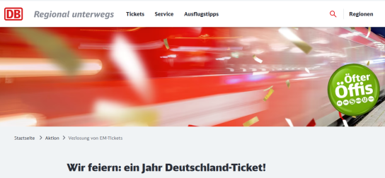 Deutsche Bahn - 14x 2 Eintrittskarten für die Spiele der UEFA Euro 2024