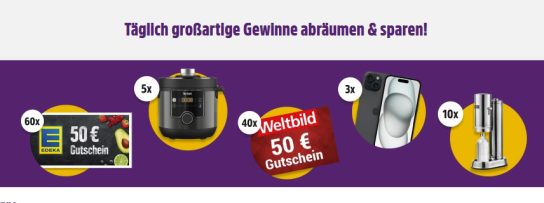 Deutschlandcard - Einkaufsgutscheine, Heißluftfritteuse, iPhone, Wassersprudler und Sofortgewinne