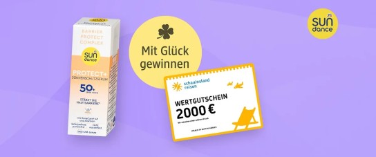 dm-drogerie markt - 1x Reisegutschein von schauinsland-reisen im Wert von 2.000 € und 10x SUNDANCE Produktpaket