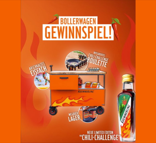 Kümmerling - 1x Bollerwagen und 10x Würfel der neuen Limited Edition Chili-Challenge (Facebook)
