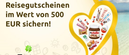Ferrero - 1 von 3 Reisegutscheinen im Wert von 500 € gewinnen