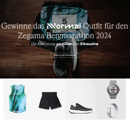 NNormal - Die Ausrüstung von Kilian und Elhousine vom Zegama Bergmarathon 2024r, einen COROS Herzfrequenzmesser und die Startnummern
