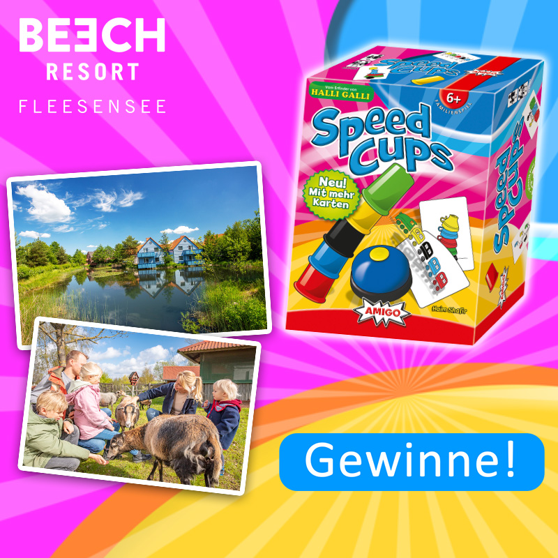 AMIGO - 1x ein Exemplar von Speed Cups sowie eine Woche im BEECH Resort Fleesensee: 7 Übernachtungen im modernen Apartment für die ganze Familie (2 Erwachsene und 2 Kids),1 von 15 Speed Cups