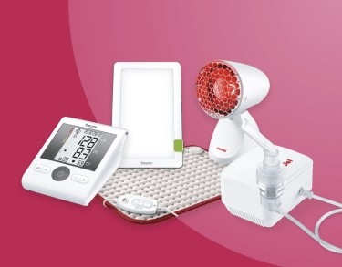 Apotheke com - 1 x Medel Infra Red Infrarotlampe 100 Watt1 x Medel Air Mini Inhalator1 x Medel Cozy Warm Heizkissen1 x Beurer BM28 HSD Oberarm-Blutdruckmessgerät1 x Beurer TL30 Tageslichtlampe