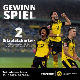 bvb.rosier - 2 Sitzplatztickets für das BVB-Heimspiel gegen den 1. FC Köln am 25. Oktober 2025 um 18.30 Uhr