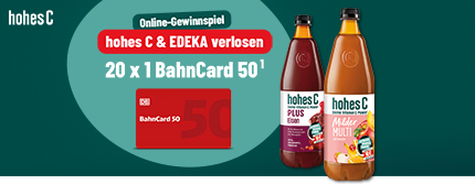 ECKES - 20x Wertgutschein für eine BahnCard 50 Gültig für 1 Person in der 2. Klasse.