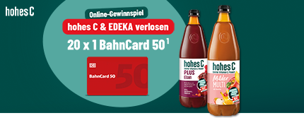 ECKES - 20x Wertgutschein für eine BahnCard 50 Gültig für 1 Person in der 2. Klasse.