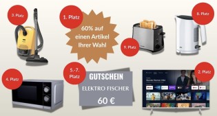 Elektro Fischer - 1x Grundig CHA6390 Zürich silber FHD-LED-TV, 1xMiele Bodenstaubsauger und weitere Gewinne