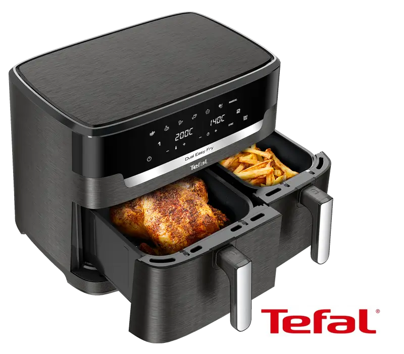 essen & trinken - 1 von 3 Doppelkammer-Heißluftfritteusen von Tefal im Wert von je 369 €
