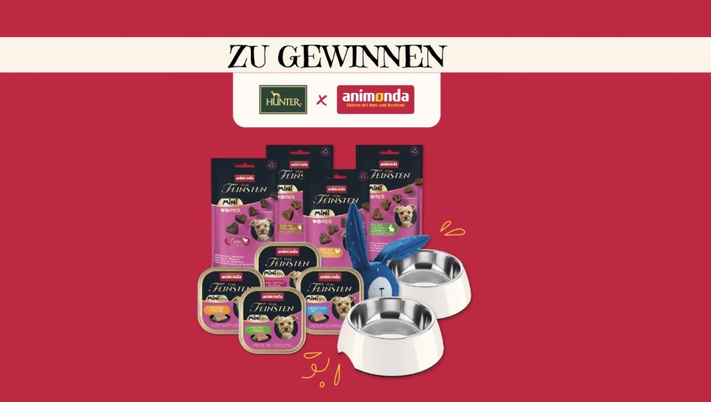 Good4Pets - 1 von 10 animonda Vom Feinsten Mini Futterpaketen  (Hund) – inklusive hochwertigem HUNTER Napf-Set und tollem Hundespielzeug.