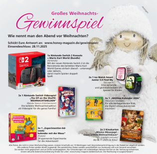 HONEY – Familienmagazin - 1x Nintendo Switch 2, 3 x Switch Spiel The Elf on the shelf Weihnachtshelden und weitere Presie