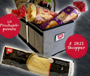 IBIS -  5 x IBIS Shopper Bag, sowie 10 x Überraschungspaket mit IBIS-Backwaren