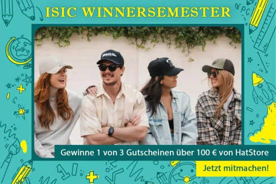 ISIC - 1 von 3 Hatstore Gutscheinen im Wert von 100 €