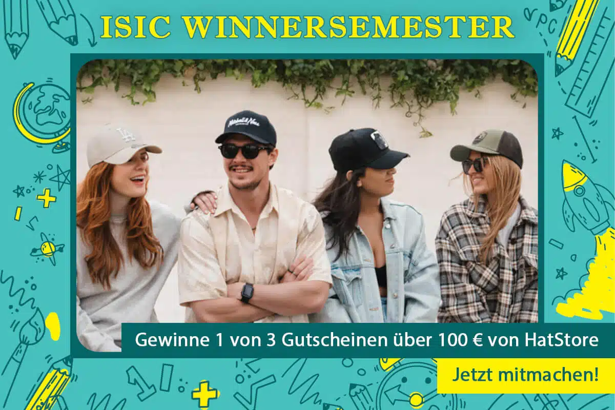 ISIC - 1 von 3 Hatstore Gutscheinen im Wert von 100 €