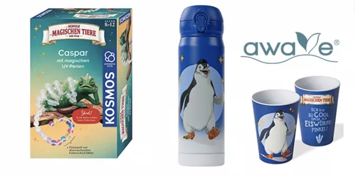 JOLLY - Magische Tiere-Fanpaket:  1 x Fädelspaß Caspar von Kosmos, 1 x Schule der magischen Tiere Set von Schleich uvm