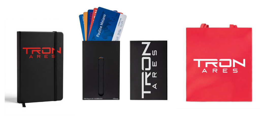 Kino-Zeit - Fanpakete zu "Tron: Ares":zwei Pakete mit Notizbuch, Tasche und Cardholder
