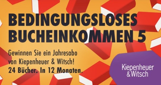 KiWi Verlag - 5 x 1 Bedingungsloses Bucheinkommen 2026 jeden Monat je zwei Neuerscheinungen also 24 Bücher, in 12 Monaten