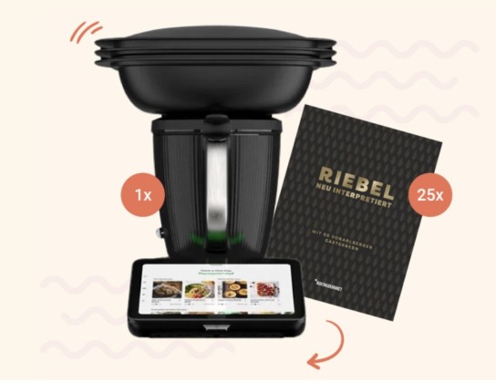 Kochgourmet - 1 Thermomix® – TM7 Black Edition von Vorwerk,  1 von 25 Riebel-Kochbüchern – mit 50 kreativen Rezepten