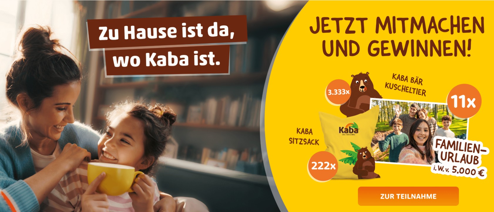 Krüger - 11 x Familienurlaub, 222 x Kaba Sitzsack, 3.333 x Kaba Bär Kuscheltier