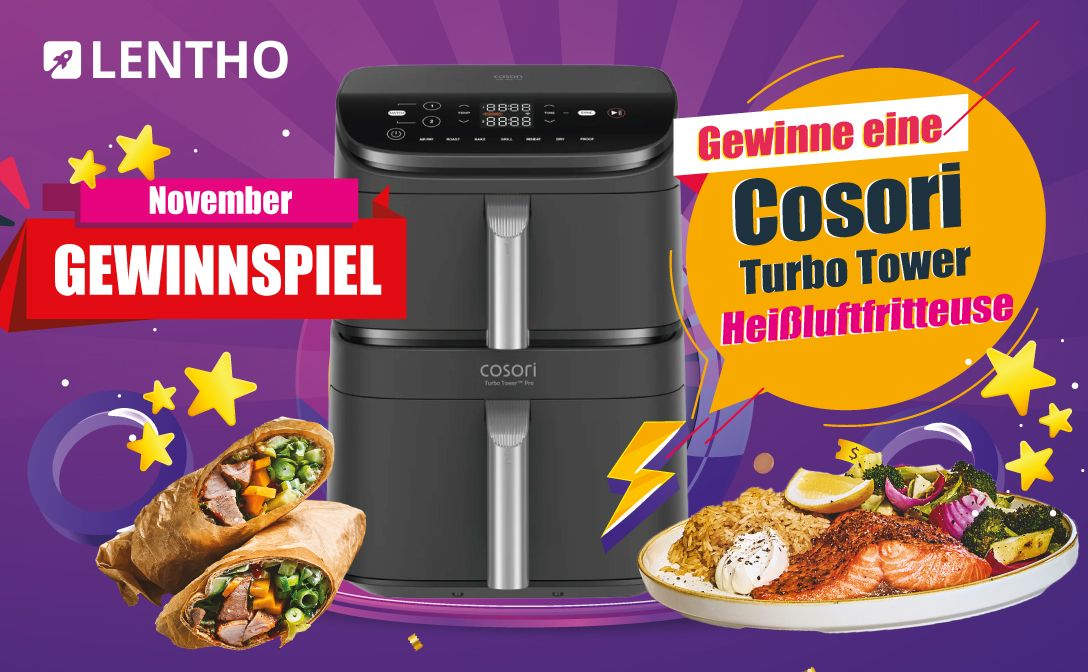 LENTHO: eine COSORI Heißluftfritteuse Turbo Tower