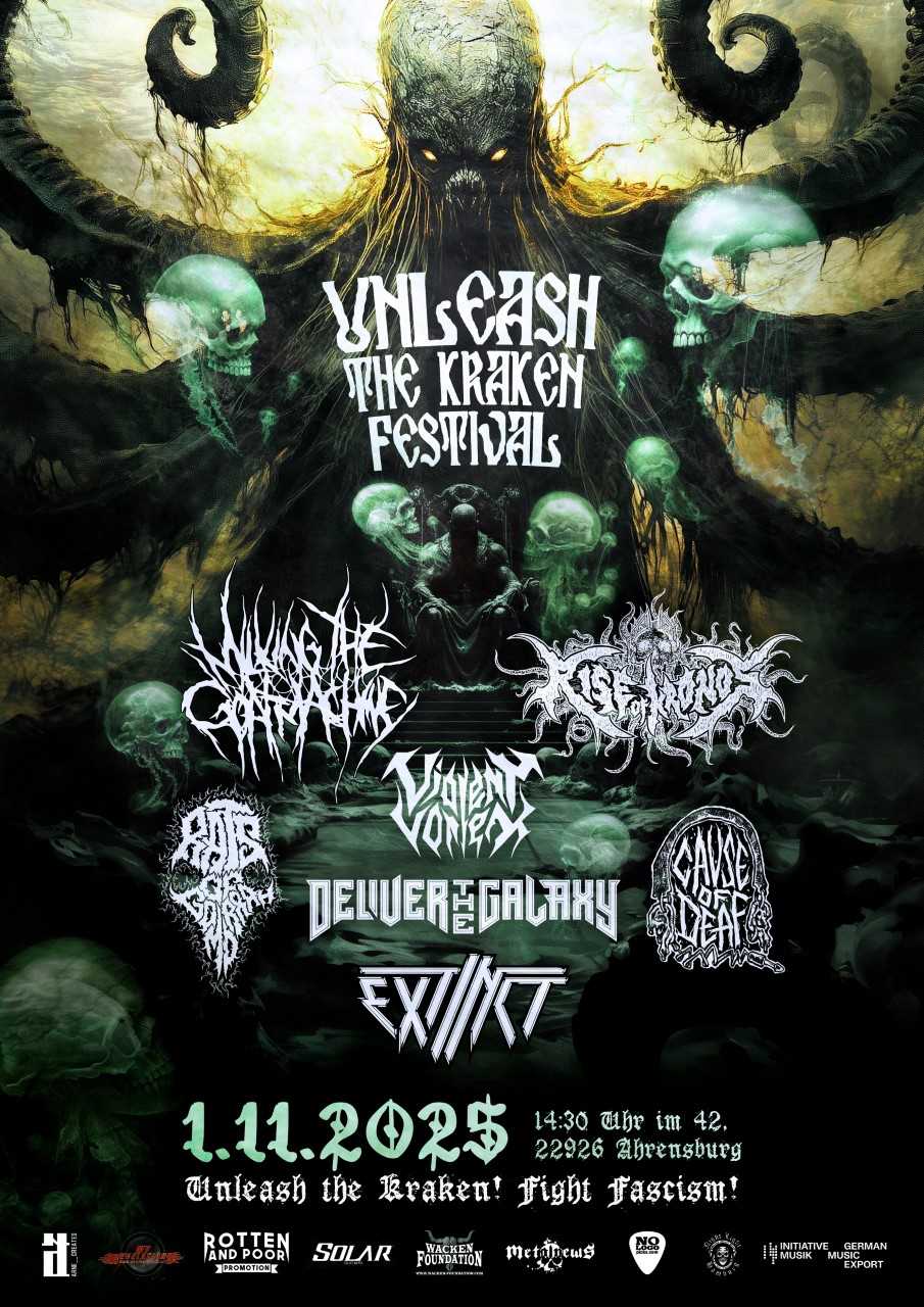 metal.de - 1 x 2 Tickets für das Unleash The Kraken Festival 2025 (findet am 01. November 2025 im Juki42 in Ahrensburg statt)