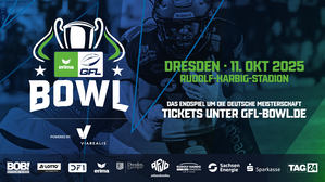 radiobob - Zugang zum ERIMA GFL Bowl am 11. Oktober 2025 im Rudolf-Harbig-Stadion in Dresden für zwei Personen. Das VIP-Paket enthält: zwei VIP-Tickets, Essen & Getränke,eine Übernachtung für 2 Personen
