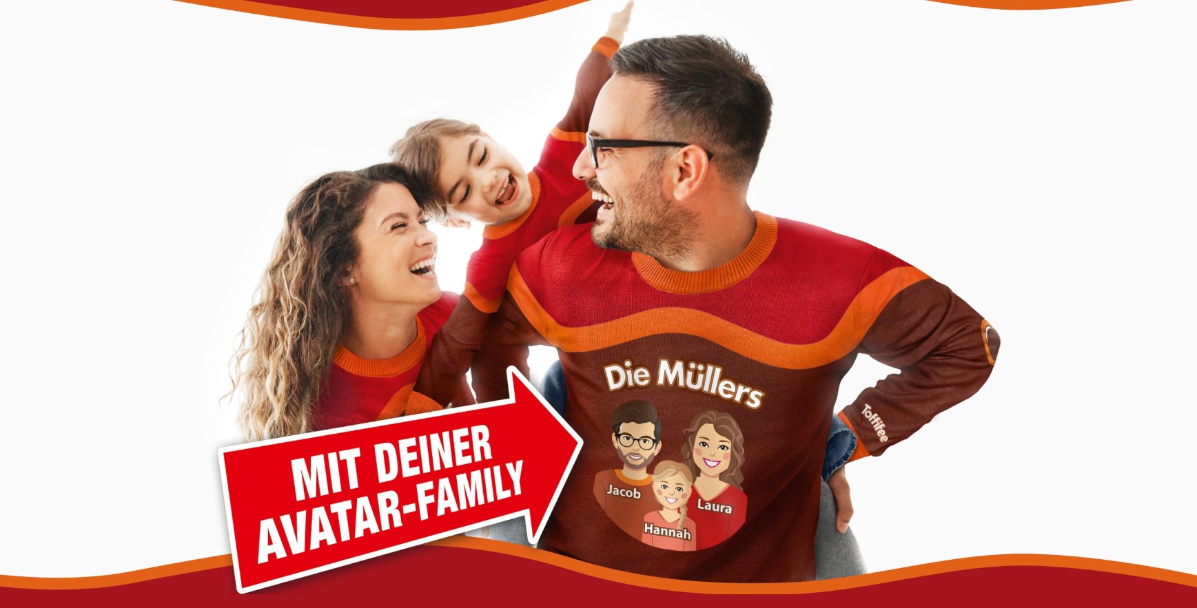 Toffifee - 500 x Pullover Set für die ganze Familie (Produktkauf)